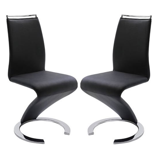 Sumter Z Black Faux Leather Dining Chairs In Pair