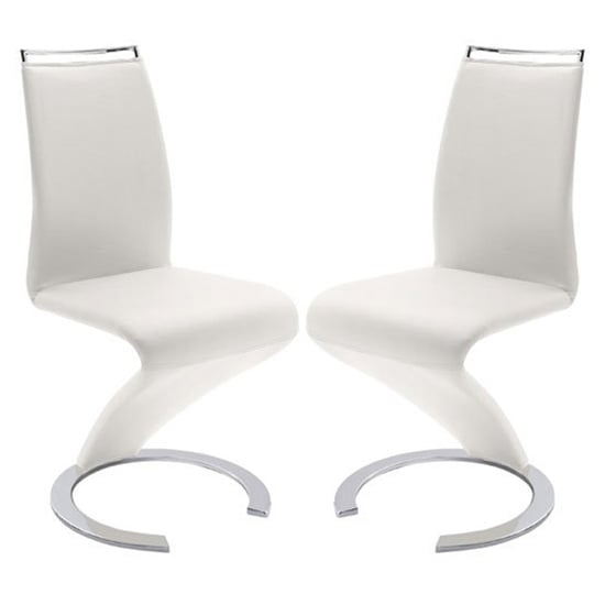 Sumter Z White Faux Leather Dining Chairs In Pair