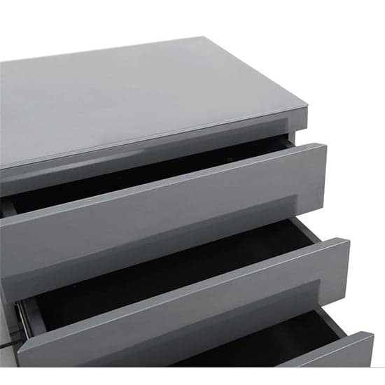 Swansea High Gloss TV Stand In Grey With Blue LED Lighting