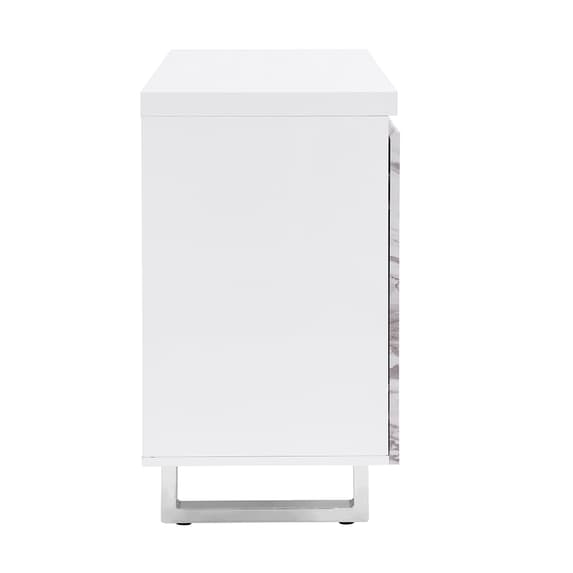 Swazi Filo Effect Small Sideboard With 1 Door 3 Drawer In White