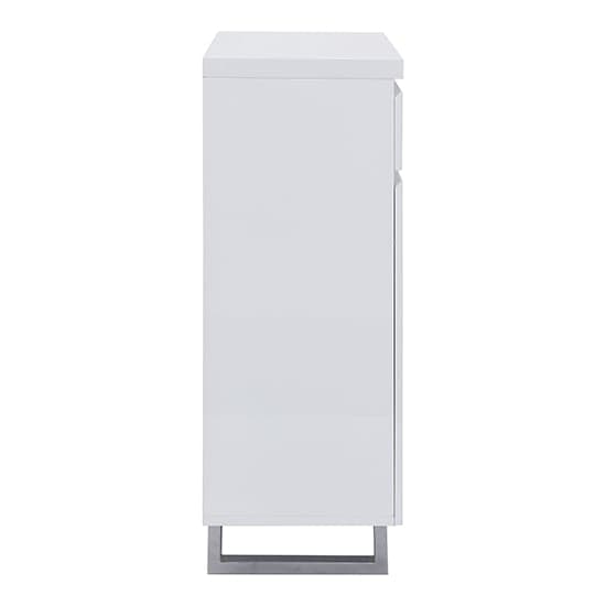 Swazi High Gloss Shoe Cabinet With 2 Door 1 Drawer In White