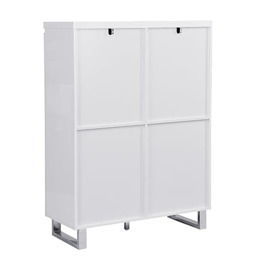 Swazi Highboard In White High Gloss With 2 Door And 3 Drawers