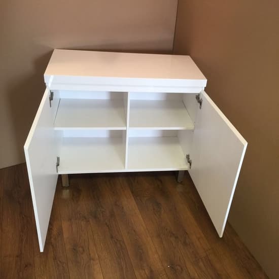 Swazi Small High Gloss Sideboard With 2 Doors In White