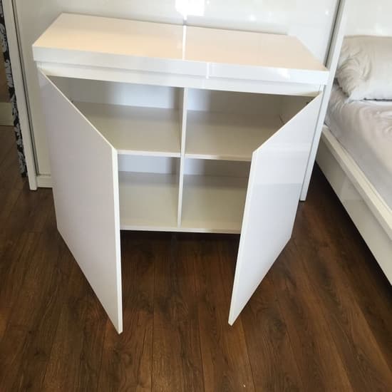 Swazi Small High Gloss Sideboard With 2 Doors In White