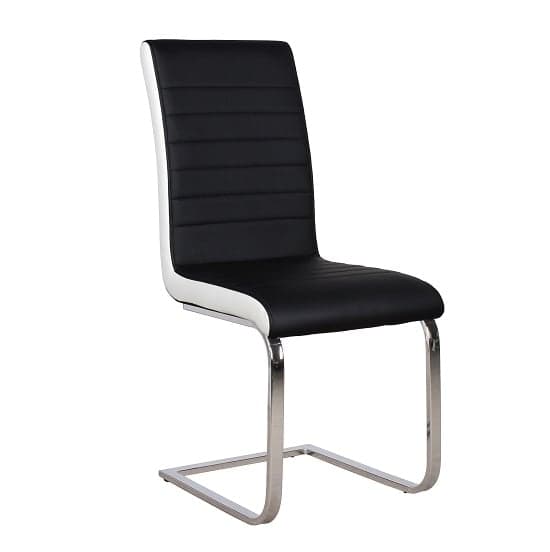 Sylvania Faux Leather Dining Chair In Black And White