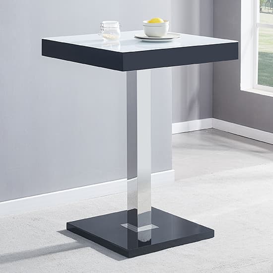 Topeka Glass White Black Gloss Bar Table 4 Concord White Stools