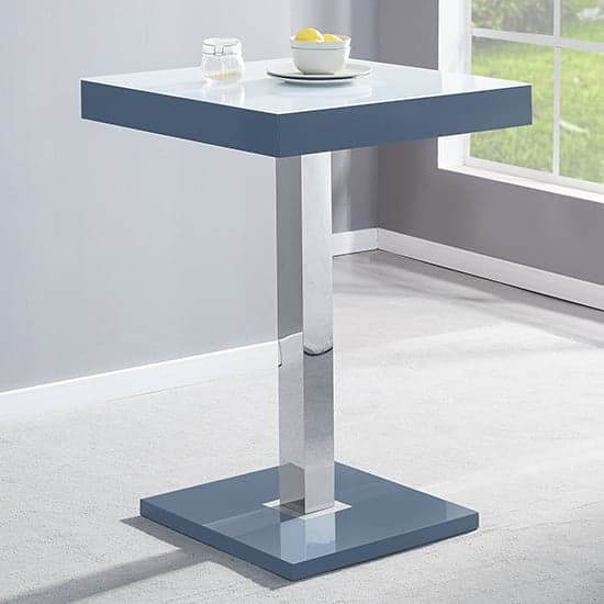 Topeka Glass White Grey Bar Table 2 Cortez Grey White Stools