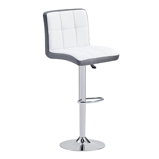 Topeka Glass White Grey Bar Table 4 Cortez White Grey Stools