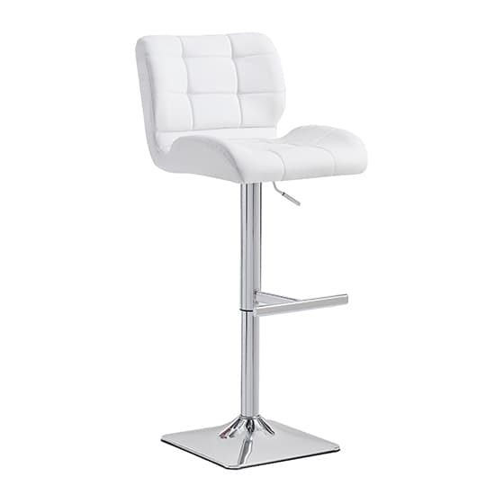 Topeka Glass White Grey Bar Table With 2 Canyon White Stools