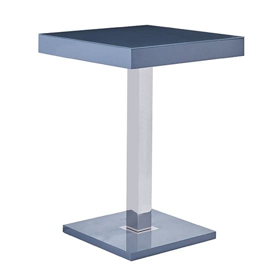 Topeka High Gloss Bar Table Square Glass Top In Grey