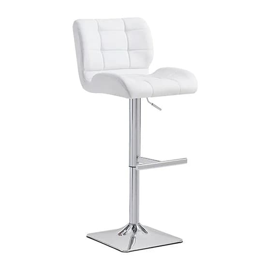 Topeka Magnesia Effect High Gloss Bar Table 4 Canyon White Stools