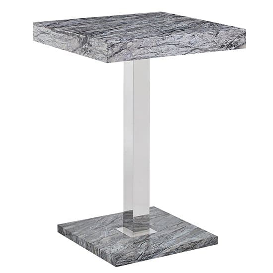 Topeka Melange Marble Effect Bar Table 2 Canyon Grey Stools