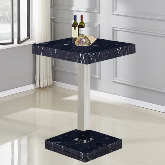 Topeka Milano Marble Effect Bar Table 2 Rifle White Stools