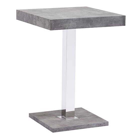 Topeka Square Wooden Bar Table In Concrete Effect