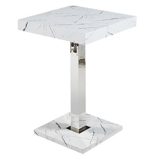 Topeka Vida Marble Effect Bar Table 4 Canyon White Stools