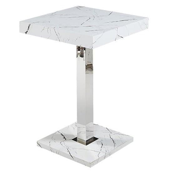 Topeka Vida Marble Effect Gloss Bar Table 2 Canyon Black Stool