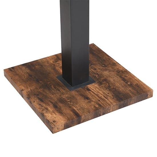 Topeka Wooden Bar Table Square In Rustic Oak