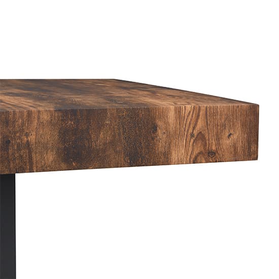 Topeka Wooden Bar Table Square In Rustic Oak