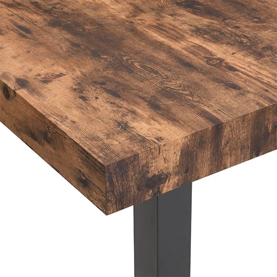 Topeka Wooden Bar Table Square In Rustic Oak