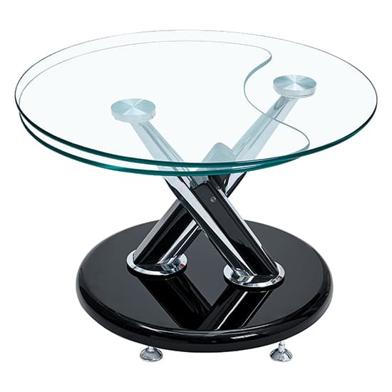 Torino Twist Glass Top Coffee Table With Black High Gloss Base