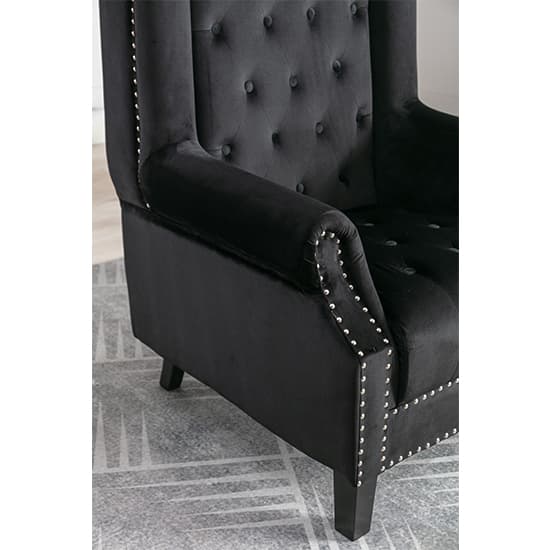 Trent Tall Upholstered Velvet Porter Chair In Black