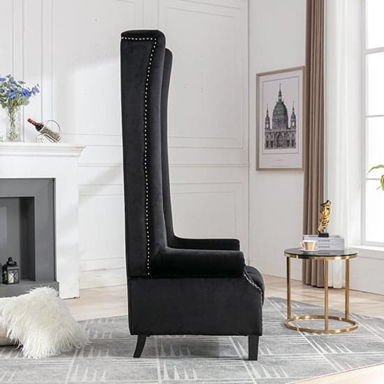 Trent Tall Upholstered Velvet Porter Chair In Black