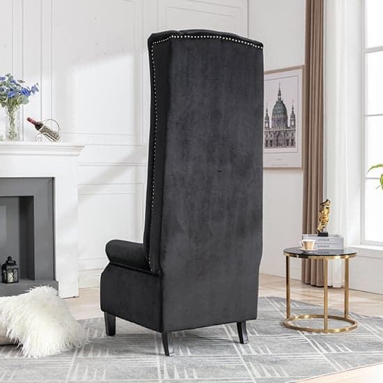 Trent Tall Upholstered Velvet Porter Chair In Black