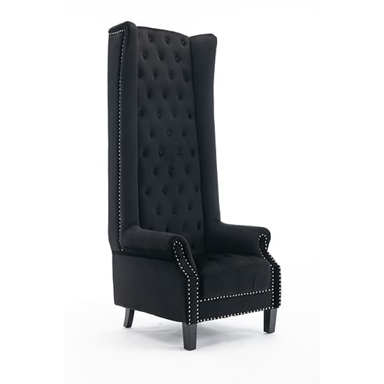 Trent Tall Upholstered Velvet Porter Chair In Black