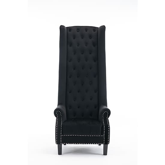 Trent Tall Upholstered Velvet Porter Chair In Black