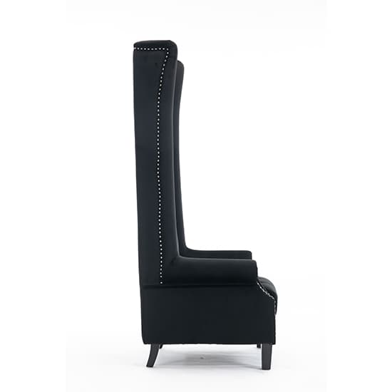 Trent Tall Upholstered Velvet Porter Chair In Black