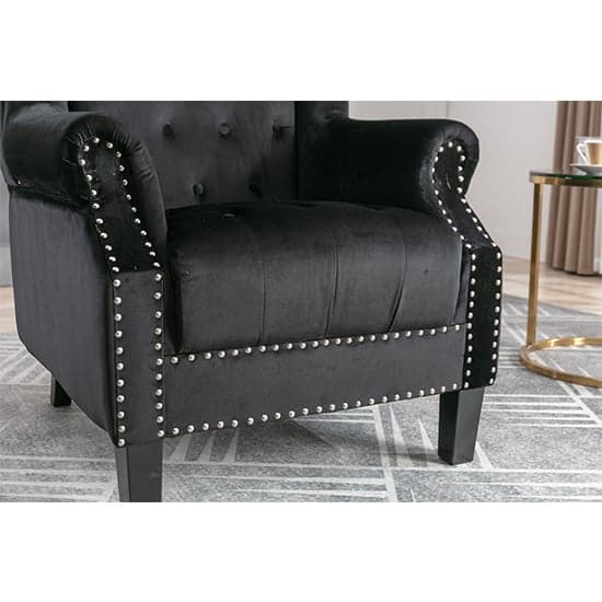 Trent Tall Upholstered Velvet Porter Chair In Black