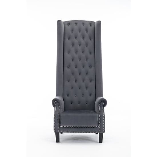 Trent Tall Upholstered Velvet Porter Chair In Grey