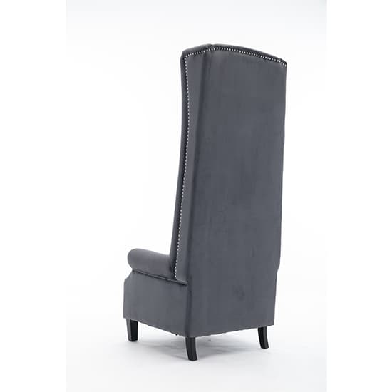 Trent Tall Upholstered Velvet Porter Chair In Grey