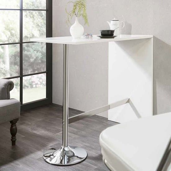 Tupelo Bar Table In White Gloss 2 Cortez Black White Bar Stools