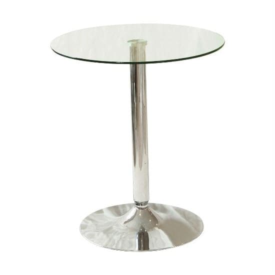 Ventura Round Clear Glass Top Bistro Table With Chrome Base