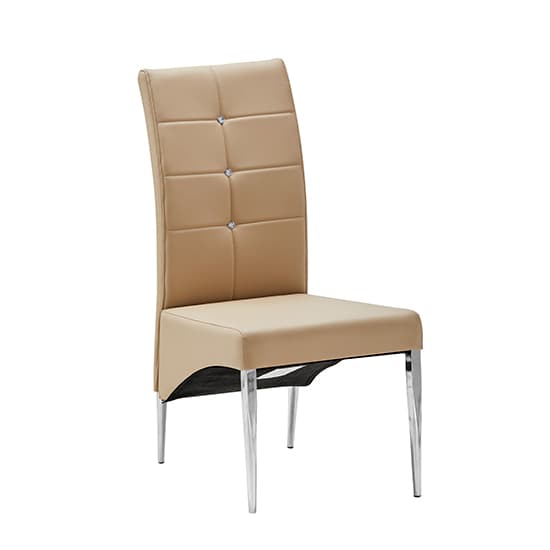 Versilia Studded Faux Leather Dining Chair In Taupe