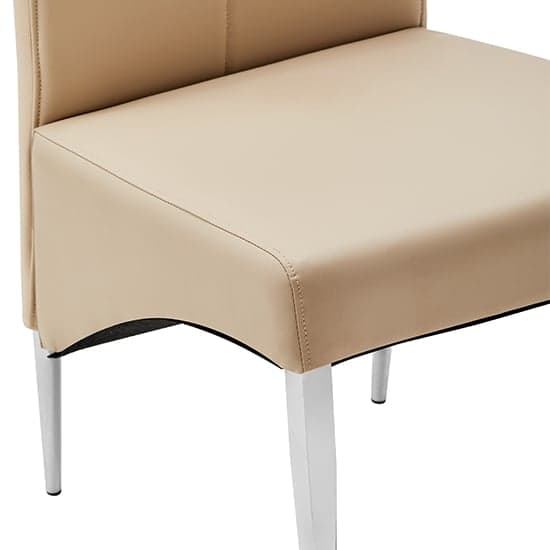 Versilia Studded Faux Leather Dining Chair In Taupe