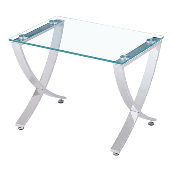 Visalia Clear Glass Nest Of 2 Tables With Angular Chrome Legs