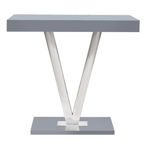 Visalia High Gloss Bar Table Rectangular Glass Top In Grey