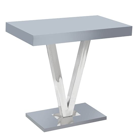 Visalia High Gloss Bar Table Rectangular Glass Top In Grey