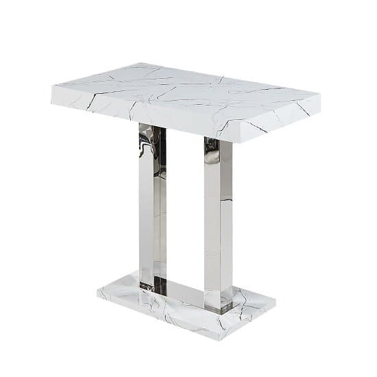 Vista Vida Marble Effect High Gloss Bar Table 4 Canyon Black Stools