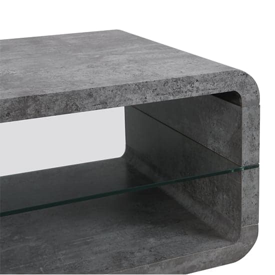 Xenia Wooden Coffee Table With Shelf In Concrete Effect