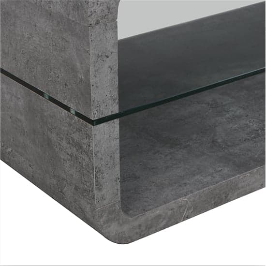 Xenia Wooden Coffee Table With Shelf In Concrete Effect