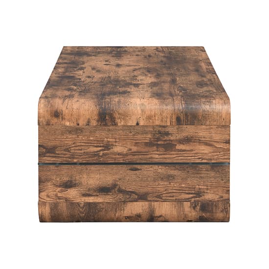 Xenia Wooden Coffee Table With Shelf In Rustic Oak